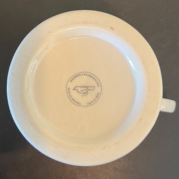 Anthropologie Letter H Monogram Initial Shaving Style Pedestal Base Mug Cup - Picture 8 of 9